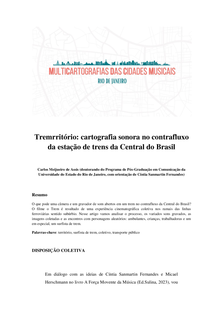 Tremrritório: cartografia sonora no contrafluxo da estação de trens da Central do Brasil